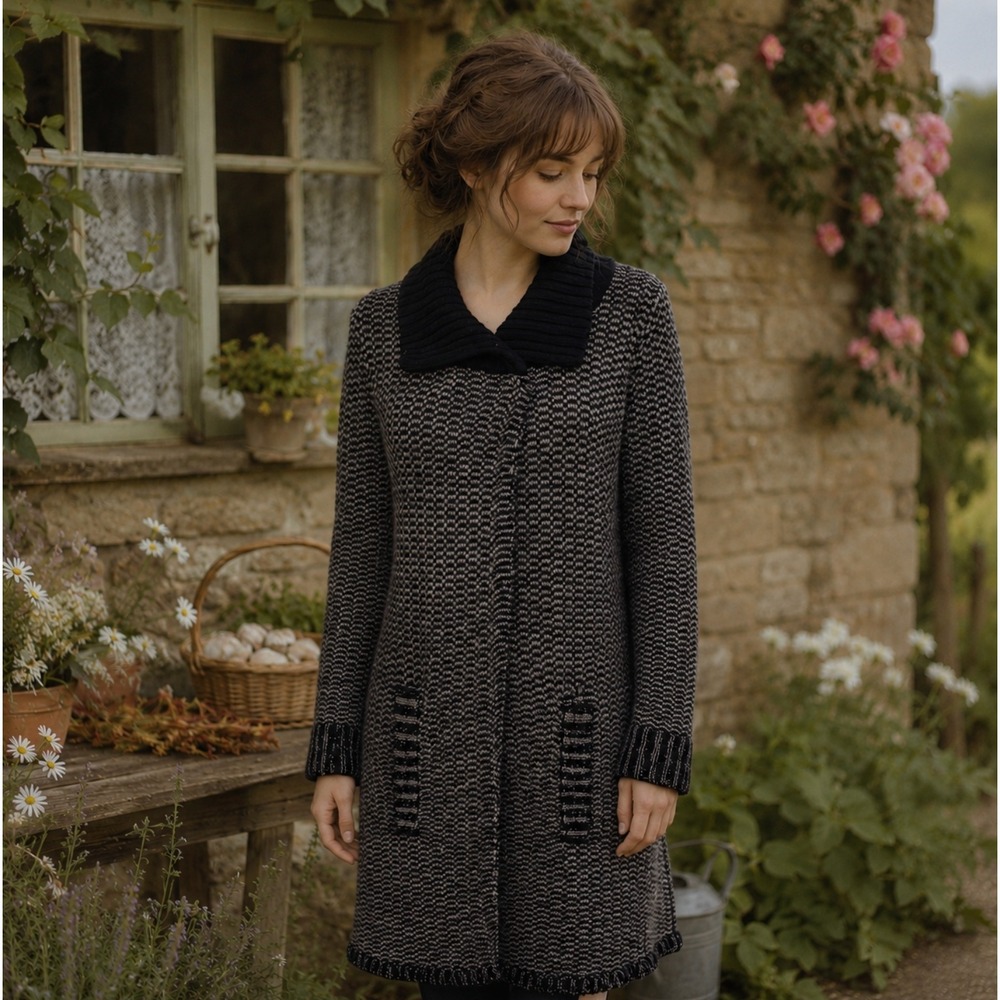 MARGARET O'LEARY Angora‎ Cashmere Wool Long cardigan Sweater Jacket Medium